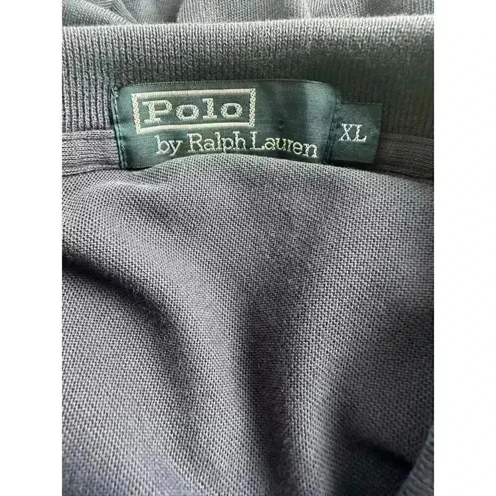 Polo By Ralph Lauren Mens Polo Shirt Size XL Navy Blue One Button Cotton Logo